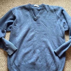Valentino Studio Men’s V Neck Sweater Navy Blue Shirt